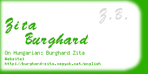 zita burghard business card